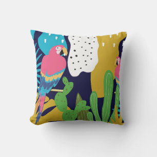 Coussin Feuille de jungle tropicale arrière - plan avec pe