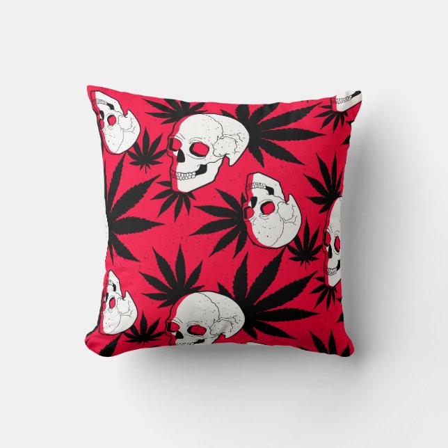 Coussin Feuille de mauvaises herbes Plante herbacée et crâ (Recto)