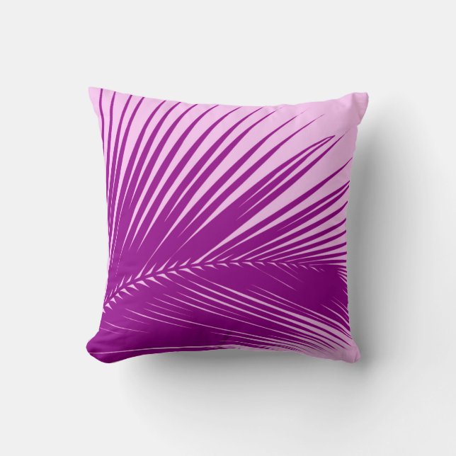 Coussin Feuille de palme - orchidée et violette (Recto)