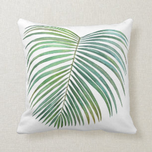 Coussin Feuille de palme tropicale Imprimante, aquarelle