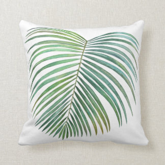 Coussin Feuille de palme tropicale Imprimante, aquarelle