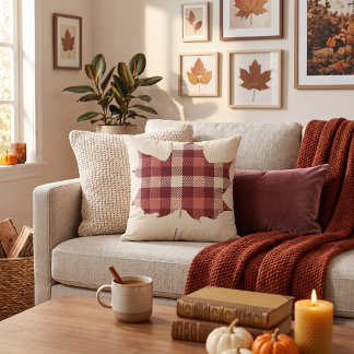 Coussin Feuille de plaid Maple 