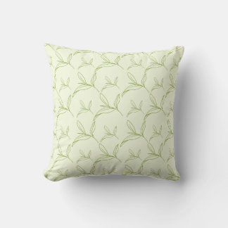 Coussin Feuille de thé naturel vert Motif sans joint