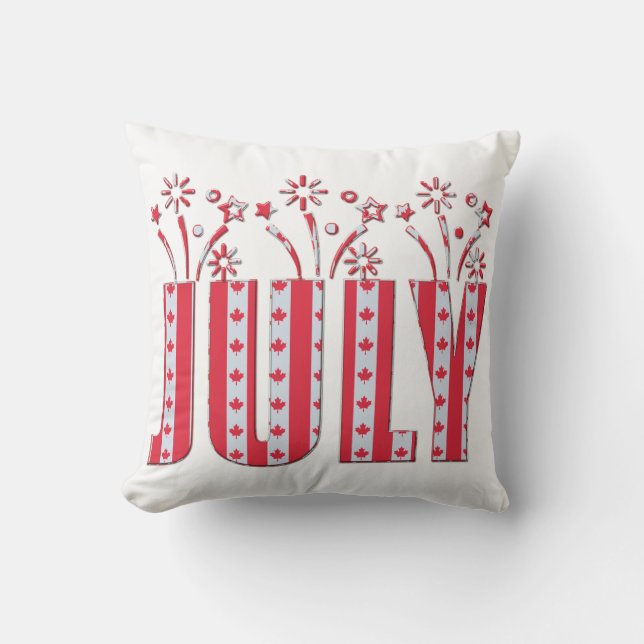 Coussin Feuille d'érable canadienne juillet Bonne fête du  (Recto)