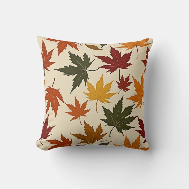 Coussin Feuille d'érable d'automne (Recto)