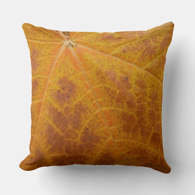 Coussin Feuille d'érable jaune Automne Abstraite Nature (Recto)