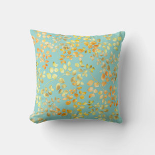 Coussin Feuille d'or Automne Feuilles Orange Marron Vert