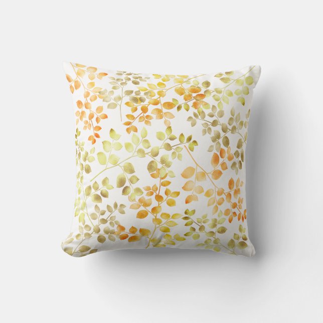 Coussin Feuille d'or Automne Tomber Orange Marron Feuilles (Recto)