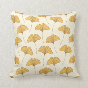 Coussin Feuille d'or de Ginkgo d'automne