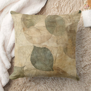 Coussin Feuille et brindille de ferme rustique dans des to