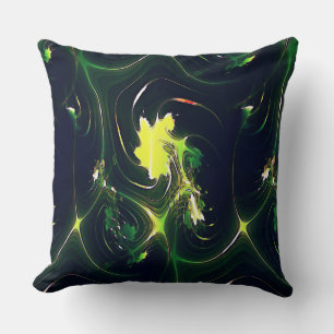 Coussin feuille métallique Abstraite aux traces flashy, su