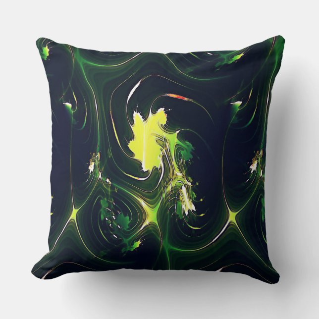 Coussin feuille métallique Abstraite aux traces flashy, su (Recto)