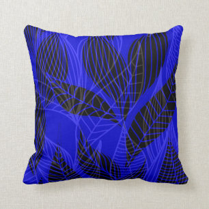 Coussin Feuille moderne par le cobalt de Cheryl Daniels