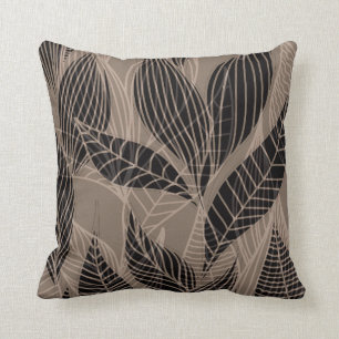 Coussin Feuille moderne par taupe de Cheryl Daniels