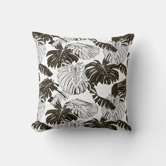 Coussin Feuille Monstera motif continu (Recto)