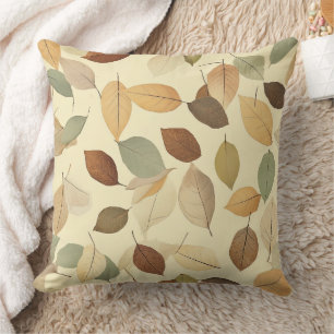 Coussin Feuille pressée naturelle avec ambre et sienne