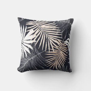 Coussin Feuille tropicale botanique : graphique vintage