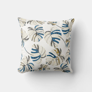 Coussin Feuille tropicale colorée, motif moderne.