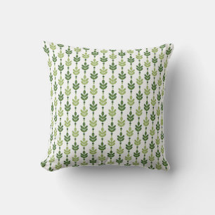 Coussin Feuille verte d'olive milieu - Motif carrelé du si