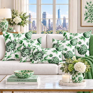 Coussin Feuille Verte Floral Toile Botanique N°2