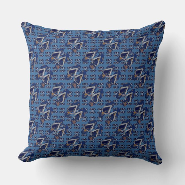 Coussin Feuilles à tongs sandales (bleu) (Recto)