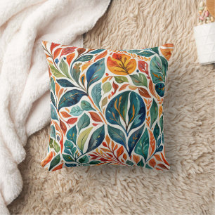 Coussin Feuilles Abstraits couleur brillant