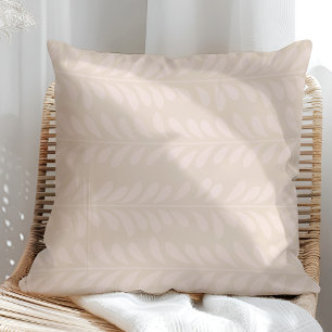 Coussin Feuilles Abstraits de Boho Neutral