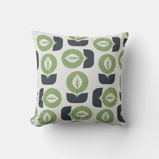 Coussin Feuilles Abstraits rétro : Style Vintage sans fail (Recto)