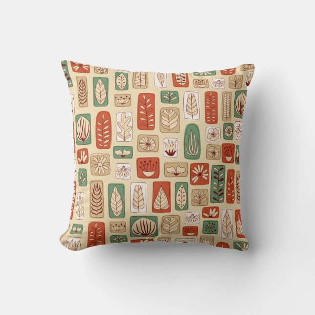 Coussin Feuilles Abstraits scandinaves : Conception de car (Recto)