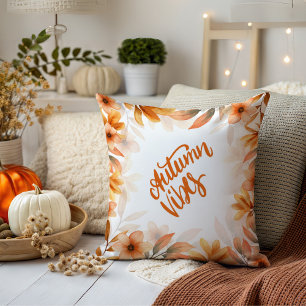 Coussin Feuilles aquarelles d'automne ambiance automnale