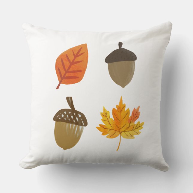 Coussin Feuilles automnales et Acorns (Recto)