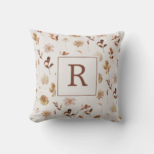 Coussin Feuilles automnales monogrammes