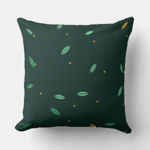 Coussin Feuilles botaniques motif sans couture vert foncé