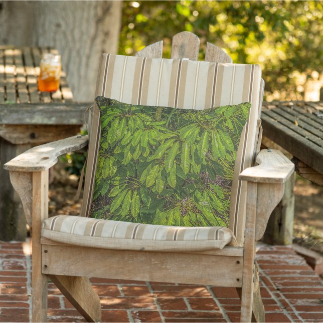 Coussin Feuilles Brillantes au Soleil  (Chaise)