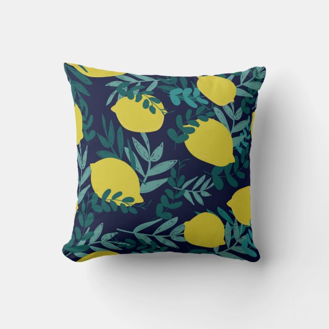 Coussin Feuilles citron : arrière - plan d'illustration vi (Recto)