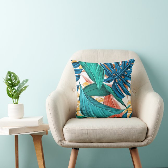 Coussin Feuilles colorées (Chaise)