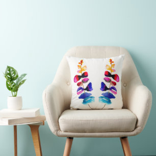 Coussin Feuilles colorées mignonnes aquarelle