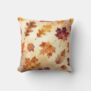 Coussin Feuilles d'automne Aquarelle Motif d'automne