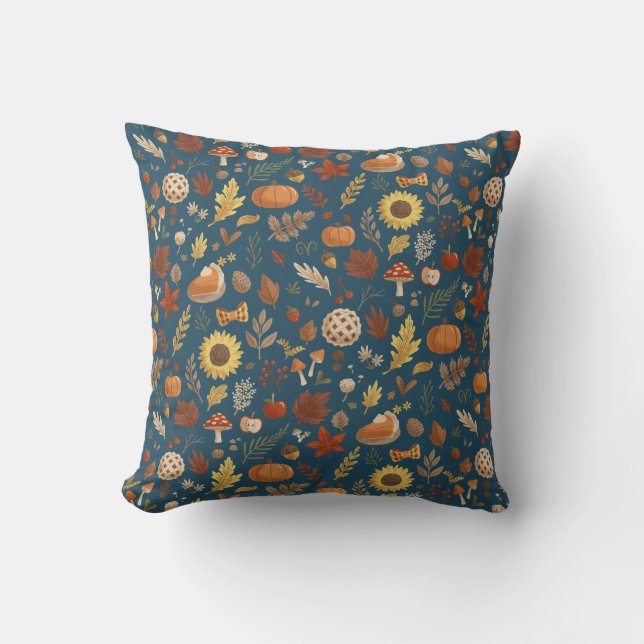 Coussin Feuilles d'automne avec une touche de Thanksgiving (Recto)