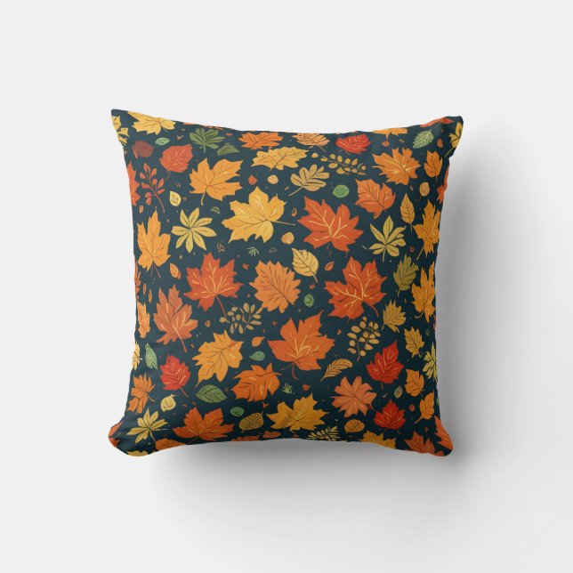 Coussin feuilles d'automne chaudes Cushion (Recto)