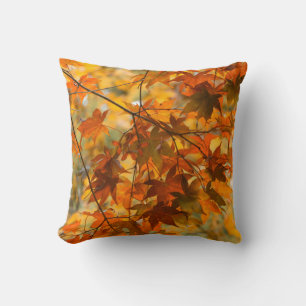 Coussin Feuilles d'automne Citrouille orange