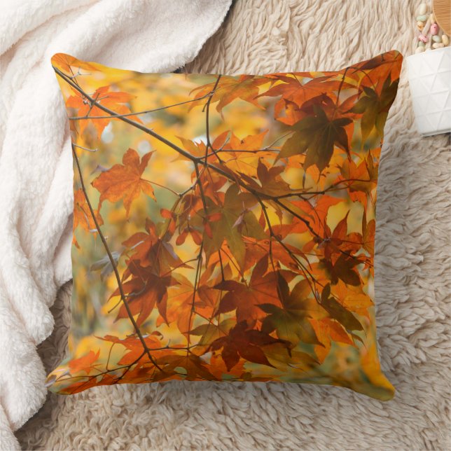 Coussin Feuilles d'automne Citrouille orange grande couleu (Couverture)