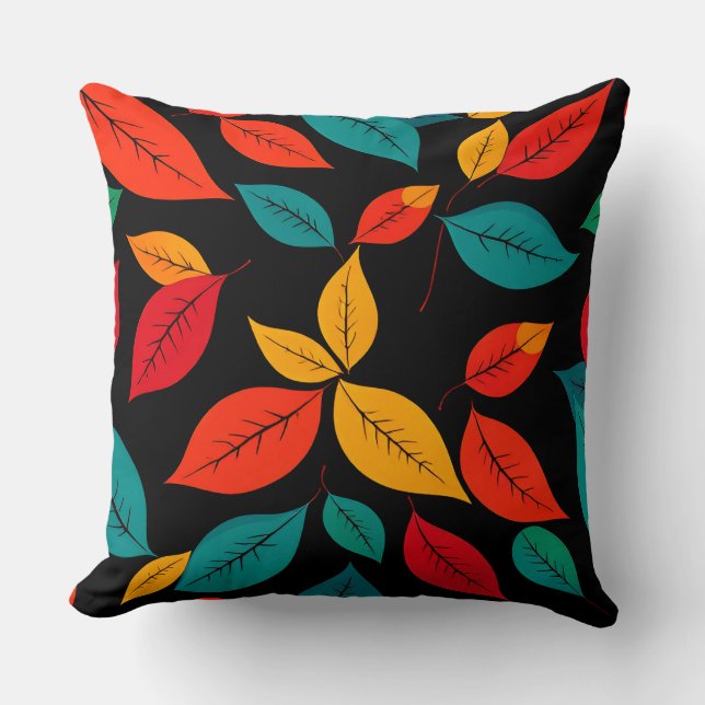 Coussin Feuilles d'automne colorées (Recto)