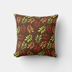 Coussin Feuilles d'automne colorées aux tons chauds
