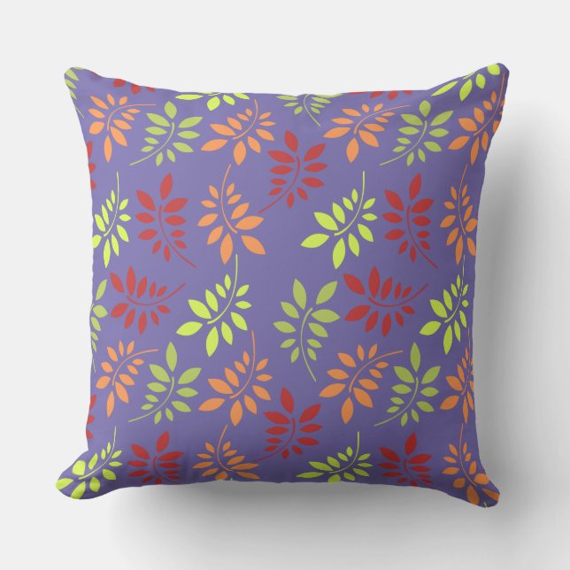 Coussin Feuilles d'automne colorées aux tons chauds (Recto)