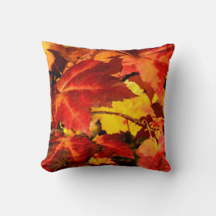 Coussin Feuilles d'automne colorées, feuille d'érable roug