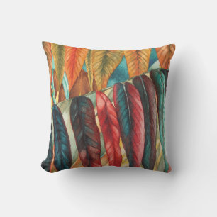 Coussin feuilles d'automne colorées insolites contemporain