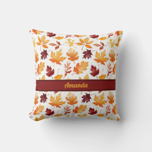 Coussin Feuilles d'automne colorées personnalisées