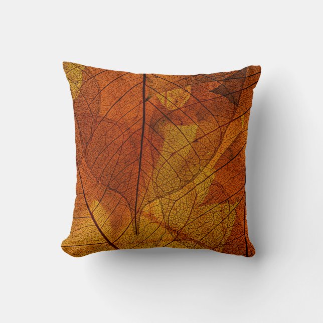Coussin feuilles d'automne dans les détails automne, arriè (Recto)