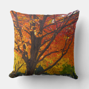 Coussin Feuilles d'automne de la photo jaune et orange